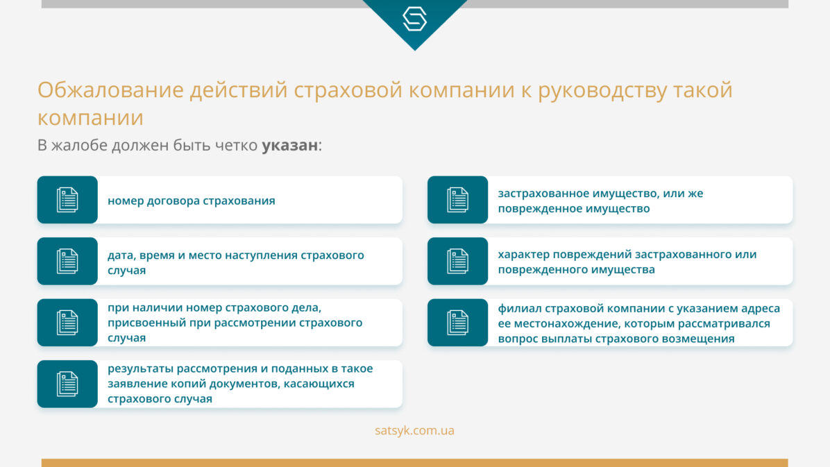 Обжалование действий страховой компании к руководству такой компании