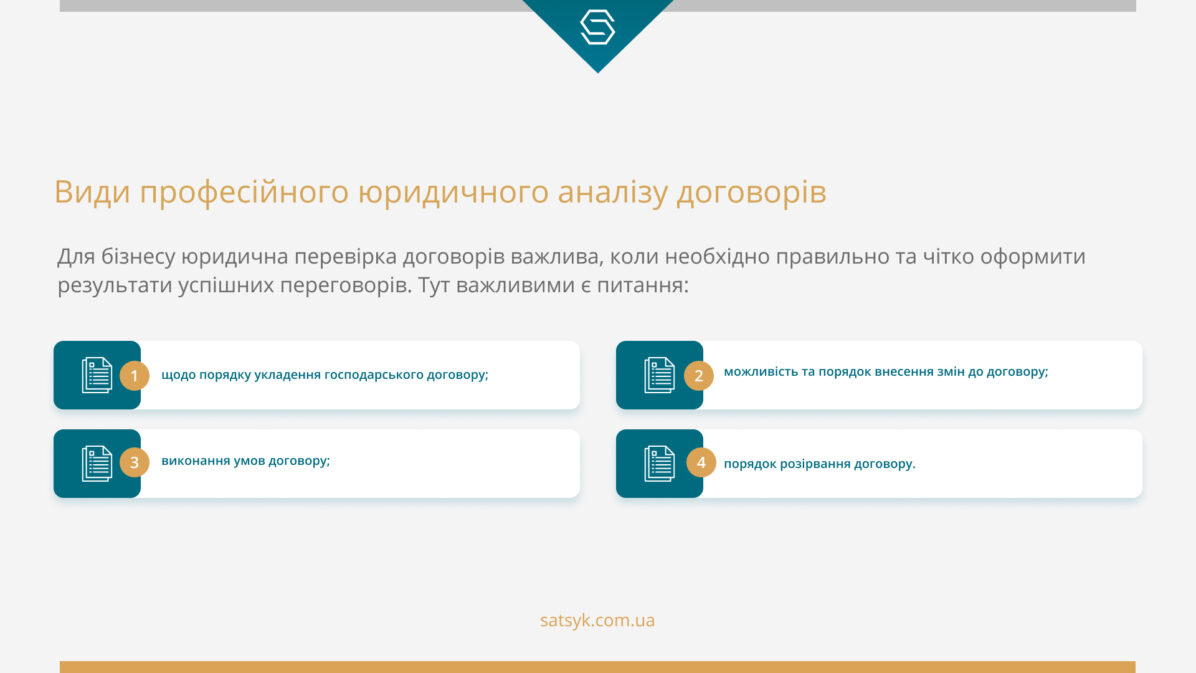 Види професійного юридичного аналізу договорів