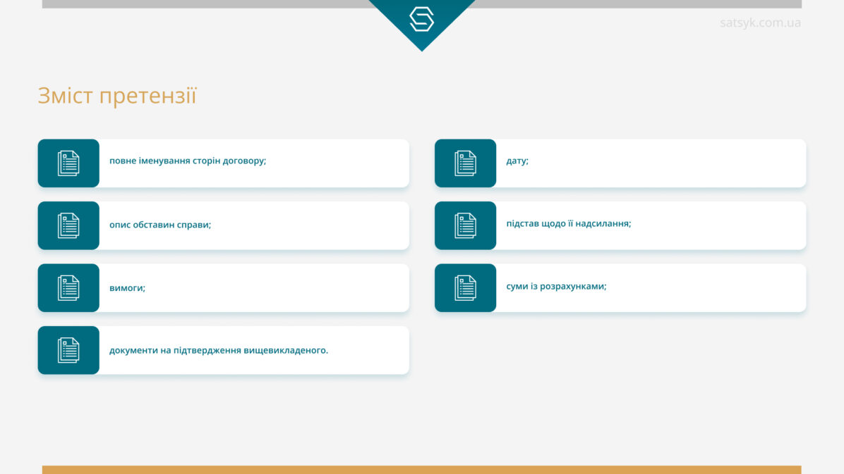 Зміст претензії