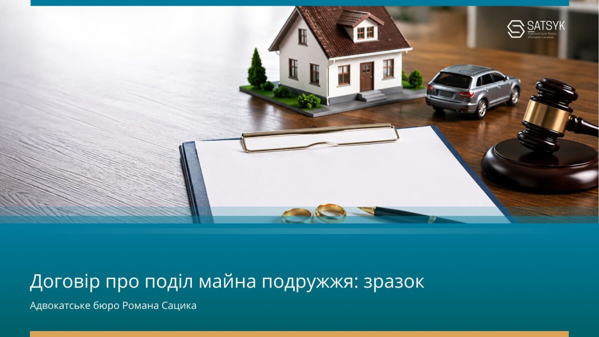 Договір про поділ майна подружжя: зразок