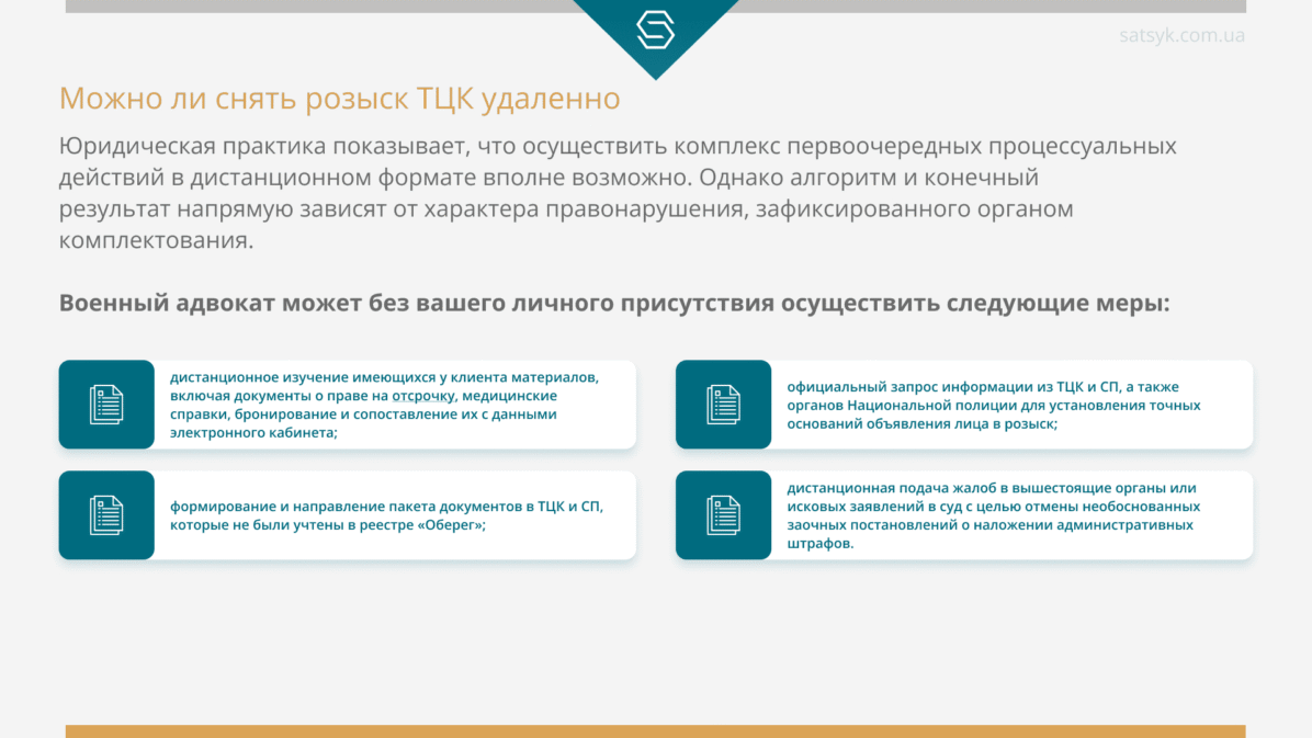 Можно ли снять розыск ТЦК удаленно