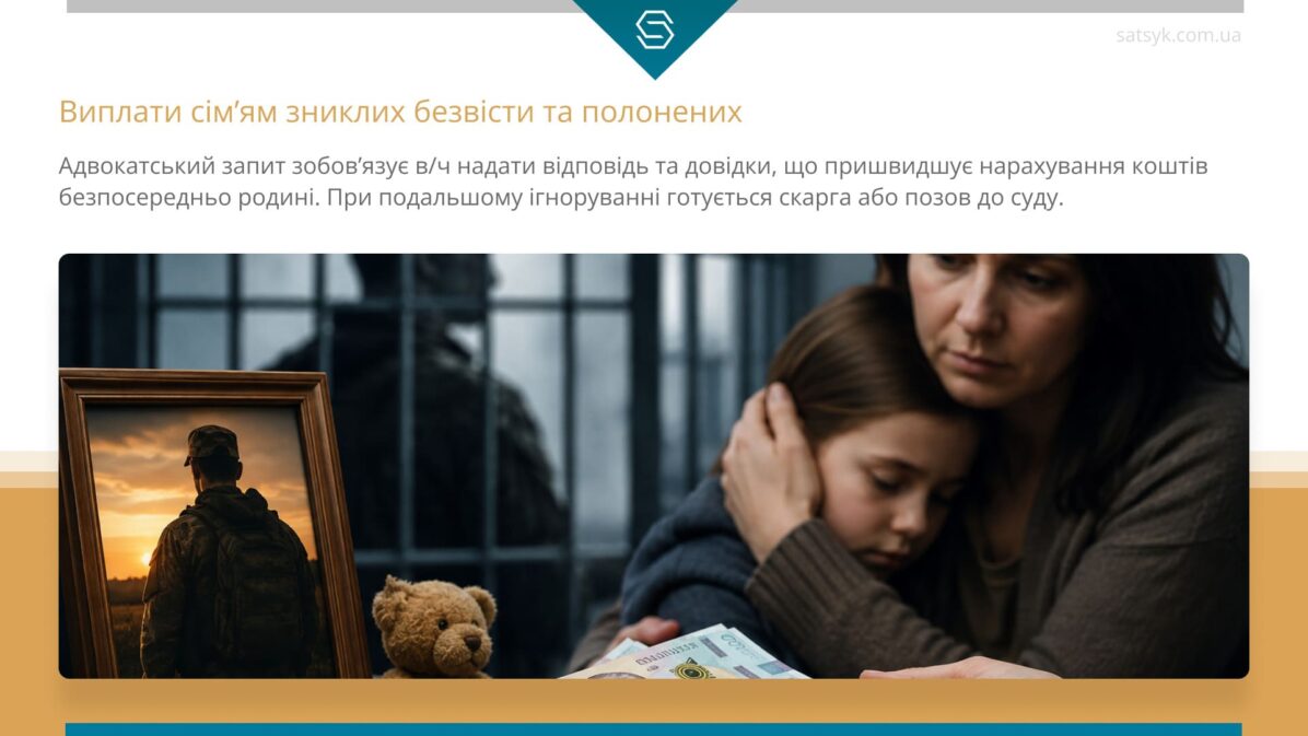 Виплати сім’ям зниклих безвісти та полонених